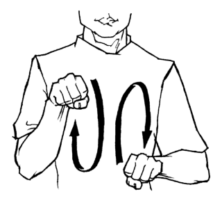 Deaf sign for cycle